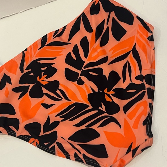 Old Navy High Waisted Bikini Swim Bottoms M Feeling Peachy Beach Tropical Medium - Picture 6 of 8